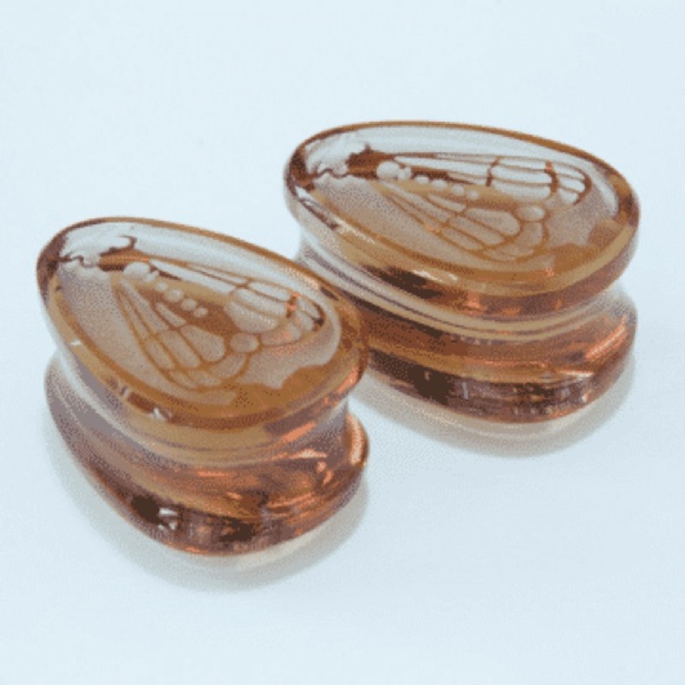 Gorilla Glass Teardrop Cicada Plugs 1”